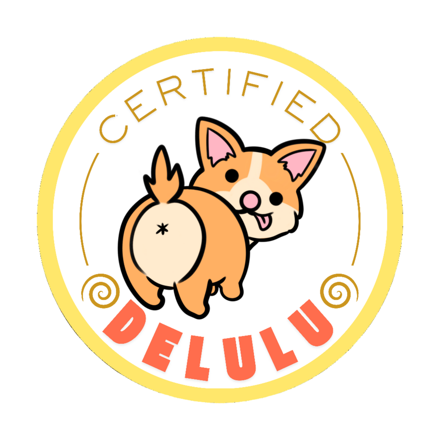 Corgi Delulu 3" Sticker