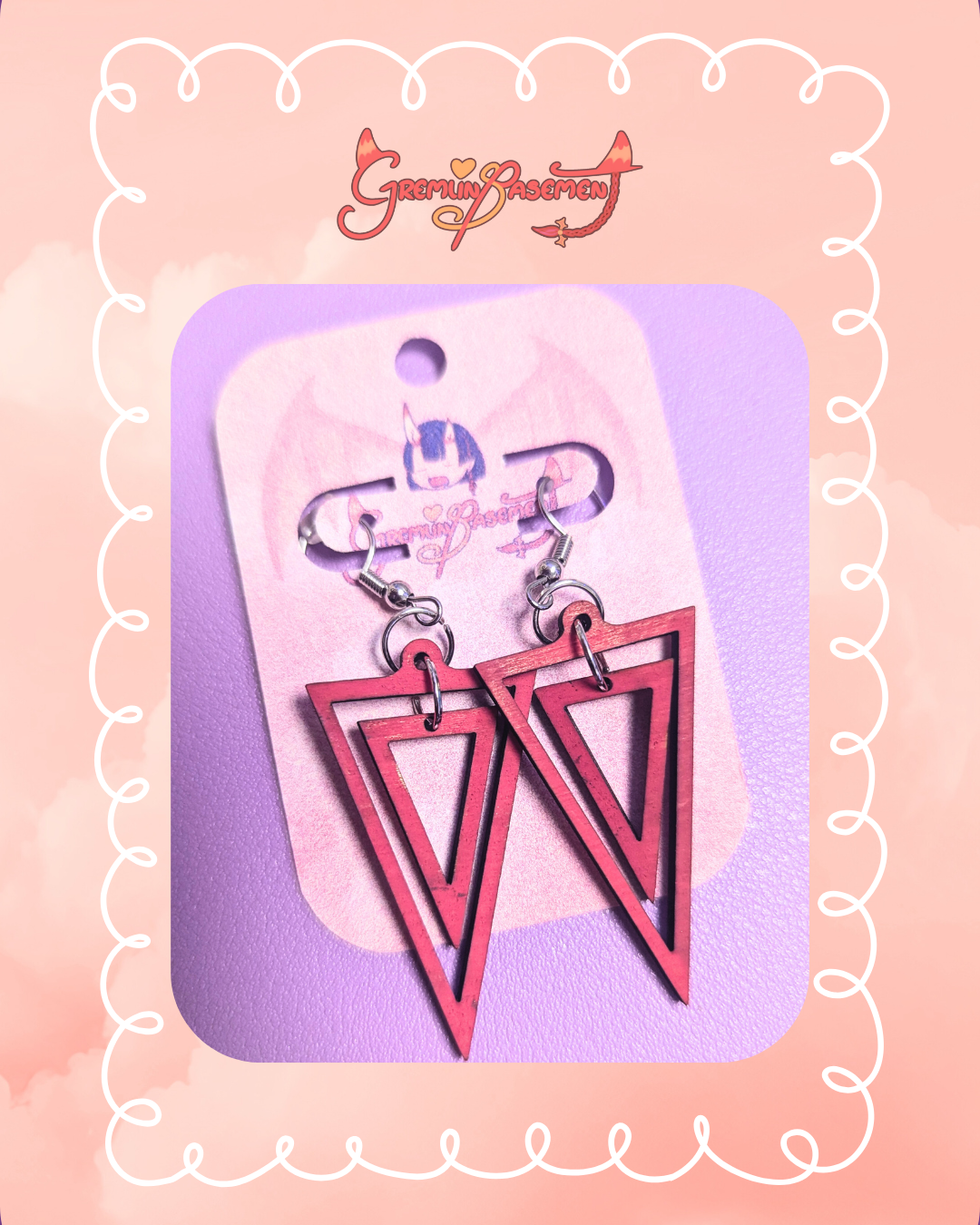 Triangle Wooden Earrings