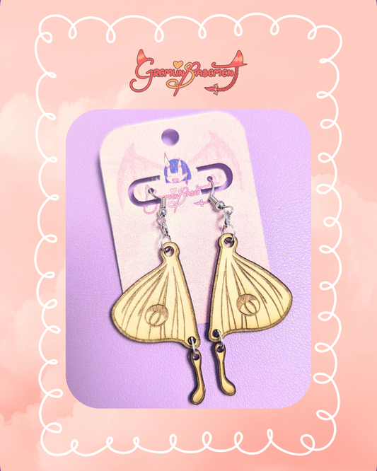 Moth Wooden Earrings